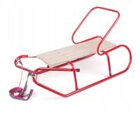 Sanki metalowe z oparciem dla dzieci bordowe