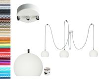 LAMPA kula biała z chromem pająk 3 wisząca