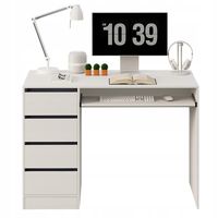 Biurko komputerowe stolik białe nowoczesne z szufladami