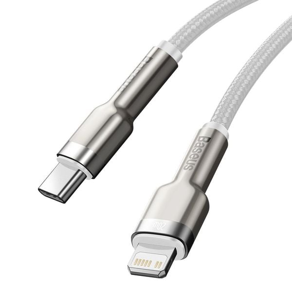 kabel usb-c do lightning baseus cafule, pd, 20w, 2m (biały) zdjęcie 4
