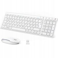 iClever BK10 Klawiatura Bluetooth z 3 kanałami, Biała, ergonomiczna