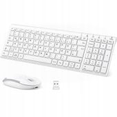 iClever BK10 Klawiatura Bluetooth z 3 kanałami, Biała, ergonomiczna