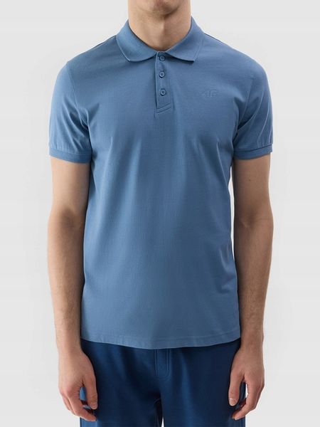 KOSZULKA 4F MĘSKA POLO REGULAR GŁADKA - GRANATOWA r. L zdjęcie 5