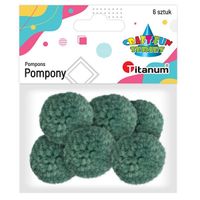 pompony włóczkowe szmaragdowe 30mm 6szt titanum
