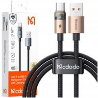 mcdodo kabel usb-a usb-c szybkie ładowanie usb typ c 6a 100w 1m led złoty