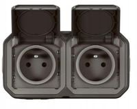 Gniazdo podwójne natynkowe z uziemieniem IP55 16A LEGRAND PLEXO 069788L