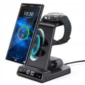 3w1 Ładowarka Bezprzewodowa indukcyjna stacja ładująca zegarek, telefon