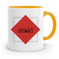 Kubek Żółty Dla Doktora Super Doktor Prezent Z Nadrukiem Ze Zdjęciem