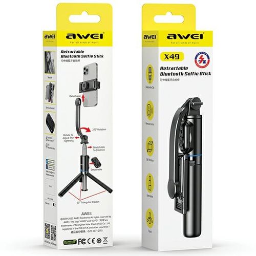 awei selfie stick x49 czarny/black na Arena.pl