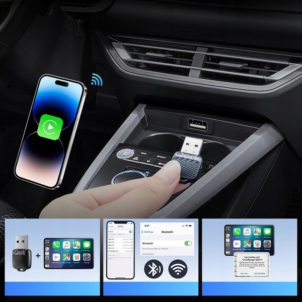 Mini Adapter Carplay Android Auto Bezprzewodowy Wifi 6 Bluetooth 5.4 zdjęcie 2