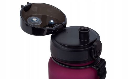 BIDON SPORTOWY 650ML TRITANOWA BUTELKA NA WODĘ Z MIARKĄ BPA FREE BORDOWA na Arena.pl