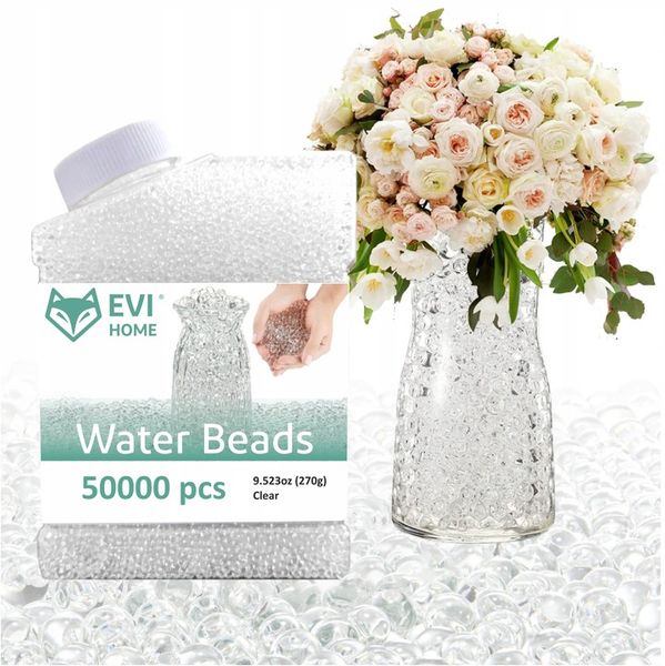 Kulki żelowe do kwiatów HYDROŻELOWE ziema hydrożel - bezbarwne 50000 sztuk zdjęcie 1