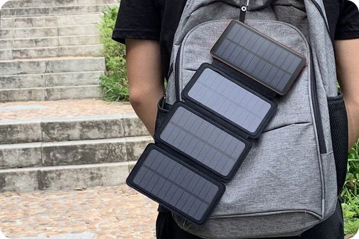 WEBSKI POWERBANK SOLARNY MOCNE 4 PANELE SOLARNE POJEMNOŚĆ 20000MAH USB-C zdjęcie 11