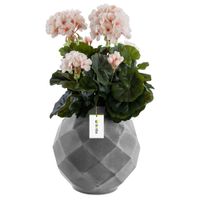 Wazon ceramiczny geometryczny 3D Szary Beton Ø11 H 22 cm intensywny kolor