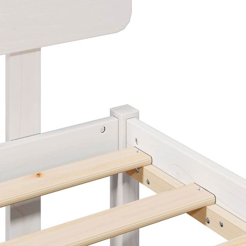 Ramka łóżka Z zagłówkiem Biały 180 x 200 cm Lite drewno sosnowe na Arena.pl