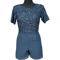 Kombinezon Damski z Krótkimi Spodenkami Lekki Wygodny Granatowy 36 Lato
