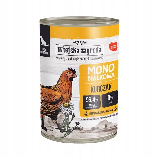 Wiejska Zagroda Karma mokra dla psa Monobiałkowa MIX SMAKÓW 12x 400g na Arena.pl