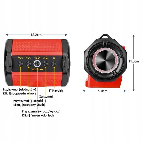 GŁOŚNIK NA BATERIE MILWAUKEE BLUETOOTH AKUMULATOR 18V zdjęcie 5