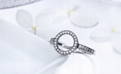Pierścionek srebrny kółeczko cyrkonie drobne kryształki elegancki stal 925 na Arena.pl