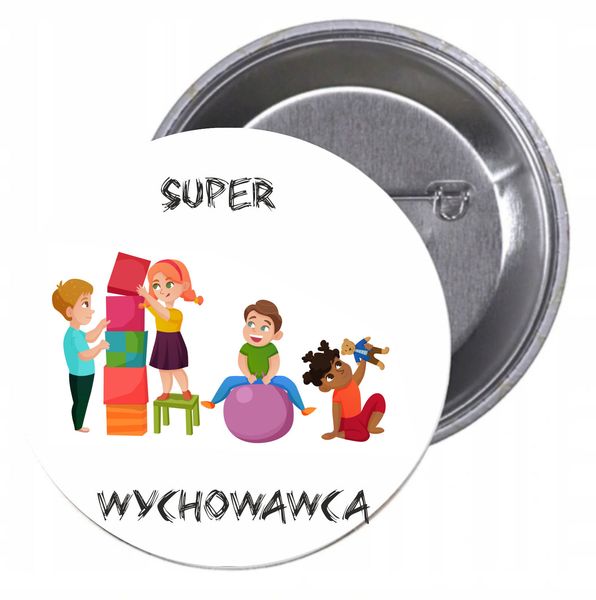 Przypinki buttony SUPER NAUCZYCIEL zdjęcie 1