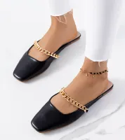 Czarne eleganckie klapki Baras 36