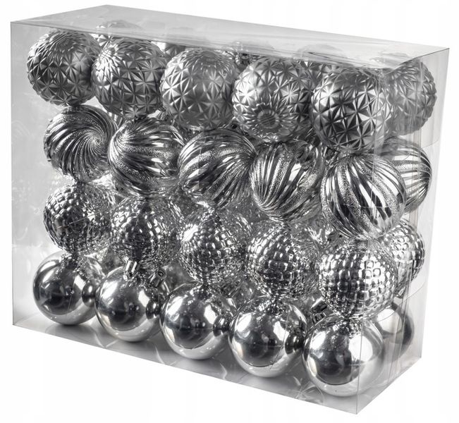 BOMBKI NIETŁUKĄCE CHOINKOWE wzory 6 cm 40 szt ZESTAW BOMBEK zdjęcie 10