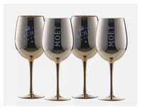 Kieliszki do szampana wina MOET CHANDON 4 szt zestaw złote