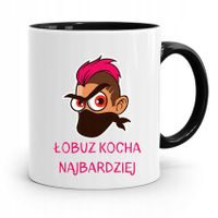 Kubek Czarny Dla Chłopaka Łobuz Kocha Najbardziej Z Nadrukiem Ze Zdjęciem