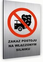 Tabliczka znak informacyjny 40x30 Srebrna ZAKAZ POSTOJU Dibond DOWONY NAPIS