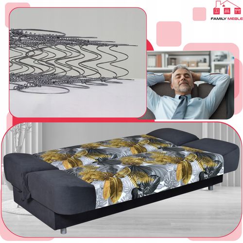 Kanapa sofa Sara Print Duo rozkładana wersalka spania bonell łóżko na Arena.pl