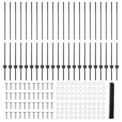 Ogrodzenie z słupkami Szary 1.2 x 50 m Stal na Arena.pl