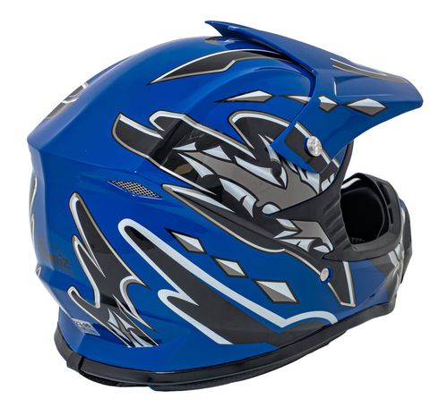 Kask Motocyklowy Enduro Niebieski S na Arena.pl