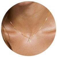 Naszyjnik Złoty Stal Nierdzewna Celebrytka Alfabet Litera Literka A