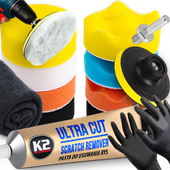 K2 Ultra Cut 100G Pasta Polerska + Zestaw Gąbek Do Polerowania Usuwania Rys