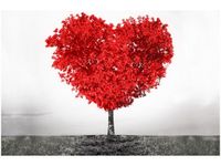 OBRAZ RED TREE OF LOVE CZERWONE DRZEWO
