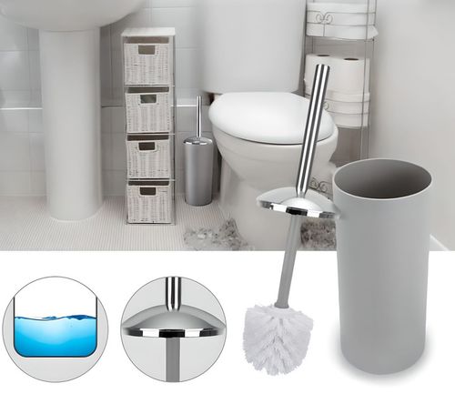 ZESTAW ŁAZIENKOWY 6 ELEMENTÓW AKCESORIA DO WC KOSZ DOZOWNIK SZARY na Arena.pl