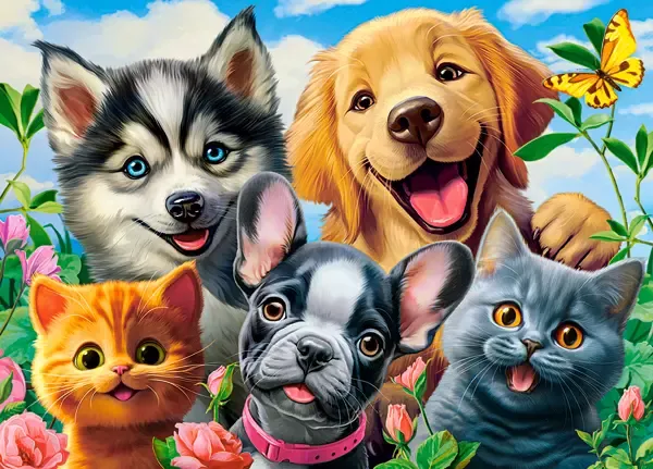 Puzzle 120 Elementów. Selfie Zwierzaków zdjęcie 2