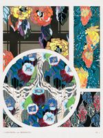 Plakat 75x100cm Kwiaty Art Deco v.2, Bénédictus Vintage do Salonu