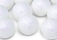 kulki brokat 9szt. białe brokat fi-3cm | dk3-008
