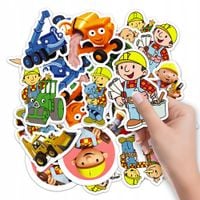 NAKLEJKI ETYKIETY NA ZESZYT NALEPKA Z POSTACIAMI BOB BUDOWNICZY WZORY 10SZT