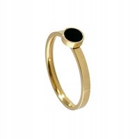 Pierścionek stal chirurgiczna złoty 18k kółko