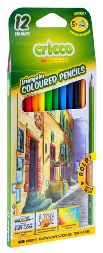 Kredki Cricco Ołówkowe Trójkątne 12Kol. 5869 A"6 na Arena.pl