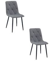 Krzesło tapicerowane ciemnoszare LIBRA tkanina do kuchni jadalni x2
