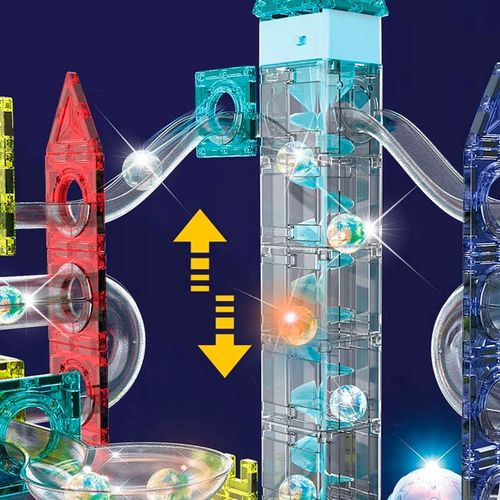 Klocki Magnetyczne Tor Kulkowy Świecący Magnetic Blocks 120 Elementów na Arena.pl