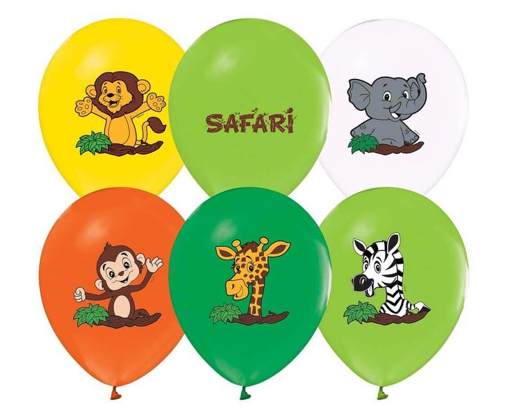 Balony safari urodziny dżungla, 30 cm 5 szt. zdjęcie 1