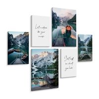 Obrazy Do Sypialni Salonu Górskie JEZIORO Krajobraz 90cm x 80cm