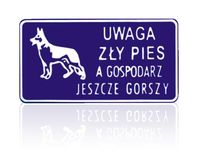 tablica 15*29cm uwaga zły pies a gospodarz jeszcze gorszy - tab d p12