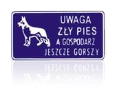 tablica 15*29cm uwaga zły pies a gospodarz jeszcze gorszy - tab d p12