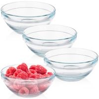 4x Miseczki Salaterki Miski Szklane na Surówki Przekąski Desery Lody 275 ml