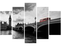 100CM 150CM OBRAZ 5 ELEM AUTOBUSEM BIG BENA ŚCIENNY